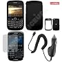 BlackBerry Gemini 8520/Curve 8530 combo Rubber Feel Black Protective Case Faceplate Cover + LCD Screen Protector + Rapid Car Charger for BlackBerry Gemini 8520/Curve 8530