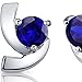 Peora Created Blue Sapphire Stud Earrings for Women 925 Sterling Silver, 2.50 Carats total Round Shape, 6mm, Friction Backs, Blue Earrings, September Birthstone Gift