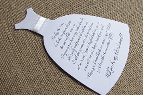 Will You Be My Bridesmaid Invitation Dress Shaped Card (1, White)
