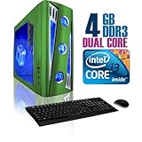 CybertronPC X-Cruiser 2 CINN11202SGL, Green, Intel Core i3 Dual-Core (2.93G ....