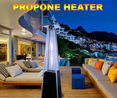 New MTN Deluxe Pyramid Outdoor Patio Flame Gas Propone Heater 40000 BTU Black