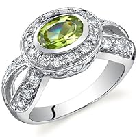Majestic Brilliance 0.75 carats Peridot Ring in Sterling Silver Size 5 to 9 Free Shipping