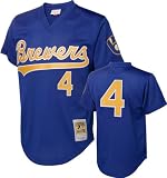 Robin Yount #19 1991 Milwaukee Brewers Royal Mitchell & Ness Mesh BP Jersey