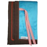 Rain or Shine Kids Woobee Plush Blanket, Turquoise/Chocolate