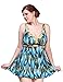 Nonwe Women's Floral Print Backless Shaping Body One Piece Swimwear Swimdress