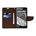 GMYLE BLU Studio 5.0 C HD Case, Wallet Case Classic for BLU Studio 5.0 C HD - Navy Blue & Brown PU Leather Slim Stand Case Cover (Not Fit for Studio 5C)