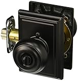 Schlage F51AGEO622ADD Matte Black Georgian Keyed Entry F51A Panic Proof Door Knob with Addison Roset