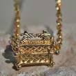 Sterling Silver Ark of the Covenant - gold plated pendant ( 2.7x2.3x0.9 cm )