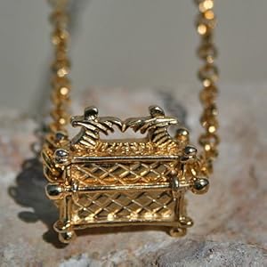 Sterling Silver Ark of the Covenant - gold plated pendant ( 2.7x2.3x0.9 cm )