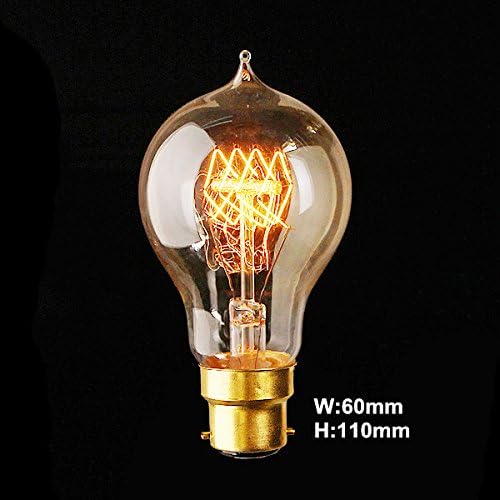 40watt, 220v, A19, Base B22, 15anchors/23anchors Teardrops Screw Retro Industrial Vintage Filament Edison Light Bulb Lightbulb