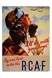 WORL WAR 2 RCAF propaganda war poster 24X36 MILITARY patriotic airman PRIZED new!