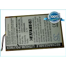 3000mAh Li-PL Ereader Battery For Ectaco jetBook e-Book Reader Burgundy, Multilingual Portable Reading Device by 