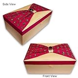 Beautiful Handmade Jewelry MDF Box In Silk Satin Fabric With Glass Beads (Free Shipping) Cbox0258