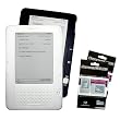 Clear + Black Color (2 Packs) Amazon Kindle 2 E-Book Reader Silicone Rubber Skin Case + 2 Packs Kindle2 Anti Scratch LCD Screen Protectors