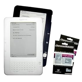 Clear + Black Color (2 Packs) Amazon Kindle 2 E-Book Reader Silicone Rubber Skin Case + 2 Packs Kindle2 Anti Scratch LCD Screen Protectors