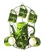 BAMBOO 9pc TEA Set Pot & Cups w/Iron Rack NEW!