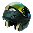 Motorcycle Street Bike Modular Filp up Full Face Adult Helmet Solid Black