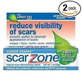 Sudden Change Scar Zone Topical Scar Diminishing Cream, with Green Tea Added, 1 oz (28 g) (Pack of 2)