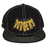 MLB LA DODGERS FLAT BILL FITTED HAT BLACK BATMAN SIZE 7