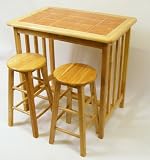 Tile Top Breakfast Table with Two Stools