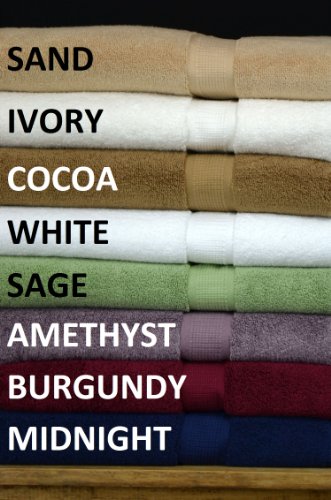 Calcot Growers Collection 100-Percent Supima Zero-Twist Cotton 6-Piece Towel Set, Sage