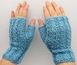 Handmade One-of-a-kind Pure Alpaca Gloves - Lightweight in Caribbean Blue - Knitted 100% by Hand (Women/Teens)