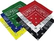 6 Color Pack Double Sided Print Paisley Bandana Scarf, Head Wrap 007
