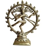 Natraj Lord Shiva Statue Handmade Brass Sculptures from India 9 x 2.25 x 7.25 inches