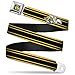 Buckle-Down Seatbelt Belt - SUPER BEE Logo/Stripes Black/Yellow/White - 1.5