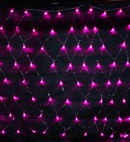 Ali Huang 100 LED Net Mesh Fairy Lights Twinkle Lighting Christmas Wedding with tail plug(Pink)