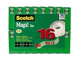 Scotch  Magic Tape,  3/4 in x 1000 in , 16 Rolls per pack