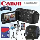 Canon VIXIA HF M30 15x 8GB HD Dual Flash Memory Camcorder and 8GB Accessory Bundle