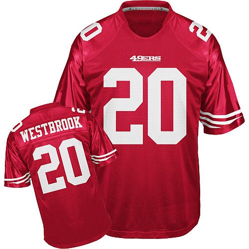 NFL Jerseys San Francisco 49ers #20 Brian Westbrook Red Authentic Football Jersey Size 48-56 (Please Select the Size When You Order, Can Do Drop Shipping)