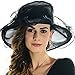 ICSTH Womens Kentucky Derby Summer Wide Brim Organza Church Party Hats