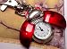 Ladybug Watch W / Keychain Clip Pocket Watch Red