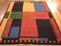 6x8 Red Hand Knotted Wool Modern Tibet Rug