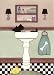Scottish terrier (scottie) fills a sink at bath time / Lynch folk art print