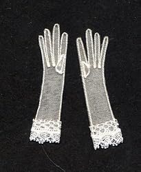 Miniature Pair of Sheer White Ladies Gloves