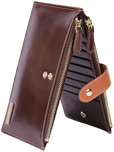 Borgasets rfid blocking women s genuine leather zipper …