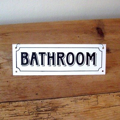 BATHROOM tin metal sign SHABBY CHIC retro VINTAGE