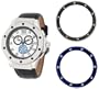 Stuhrling Original Men's 160F.332U52 Apocalypse Trifecta Interchangeable Bezel Silver Dial Watch