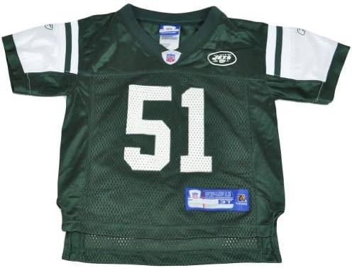 NFL Reebok New York Jets Jonathan Vilma Toddler Kids Jersey Mesh Shirt Size 3T