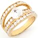 Cheap 14k Gold Channel Set CZ Fancy Bridge Engagement Ring On Sale