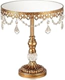 Antique Gold Crystal 10" Wide Medium Cake Stand