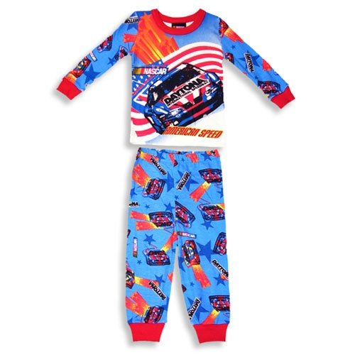 Nascar - Toddler Boys Long Sleeved Pajama Set, Blue, White