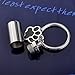 HOUSWEETY Stainless Steel Cylindrical Bottle Pet/Dog Paw urn Keychain Memorial Ash Keepsake Cremation Jewelry 5.5cm(Non-Engraving)