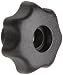 Morton Glass Fiber Reinforced Polymide Multiple Lobe Knob, Fluted Rim, Threaded Hole, M8 Thread Size x 13mm Thread Length, 40mm Diameter (Pack of 5)