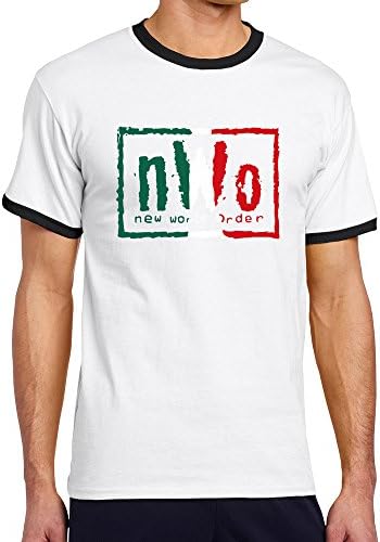 AlphaGoo Men's Nwo Wolfpack Wrestling Juventus F C Design Contrast Color T-Shirt Black Medium