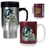 Houston Texans NFL Travel Mug & Gameball Ceramic Mug Set - Helmet logo