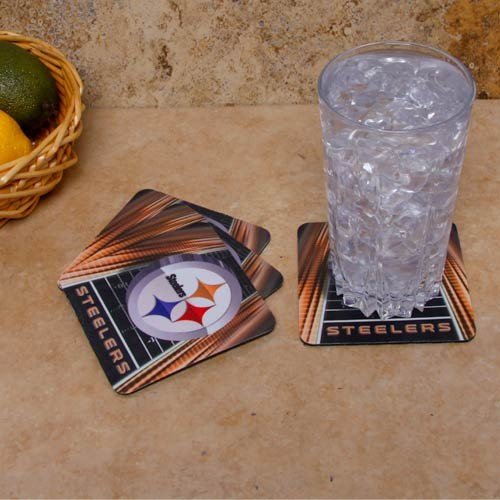 Pittsburgh Steelers 4-Pack Sublimated Logo Neoprene Coaster Set